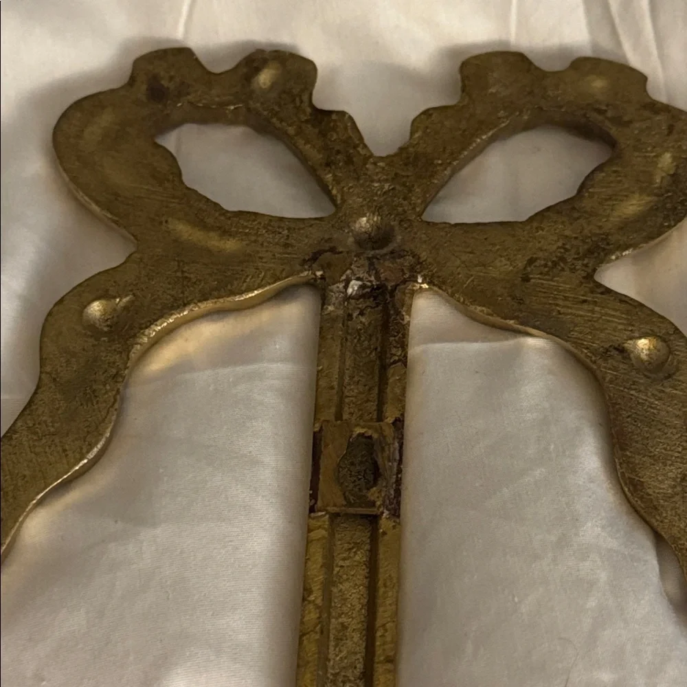 BRASS Bow Wall Sconce Candle Holder Cottagecore Wall Art